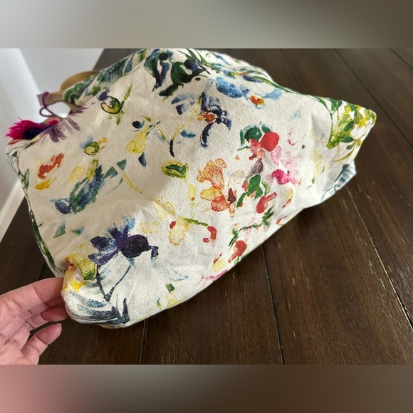 Eccolo Pom Pom floral tote bag - Picture 10 of 11